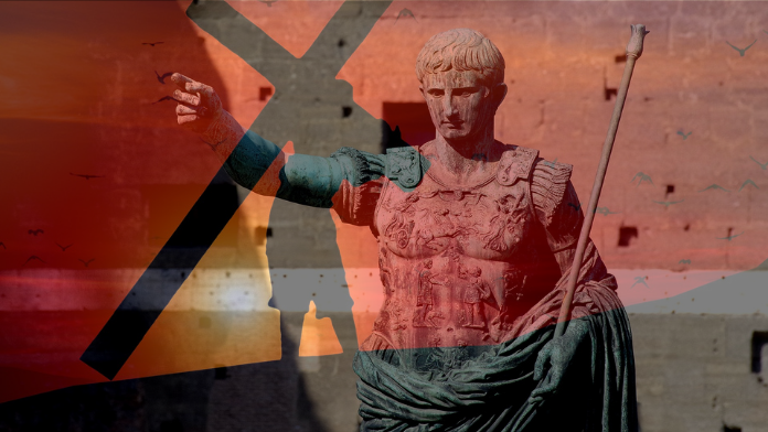 Image of Roman Soldier with cross overlay
